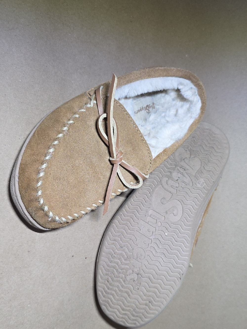 Cozy Tan Faux-Suede Moccasin ✨️ My Slippers ✨️
